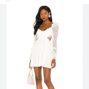 For Love & Lemons White Lace Mini Dress